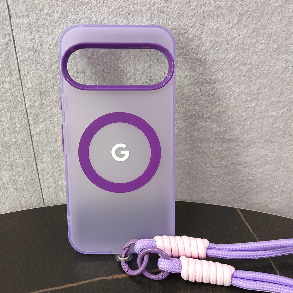Matte Candy Colored Magnetic Wrist Lanyard Phone Case with Translucent PC Cover