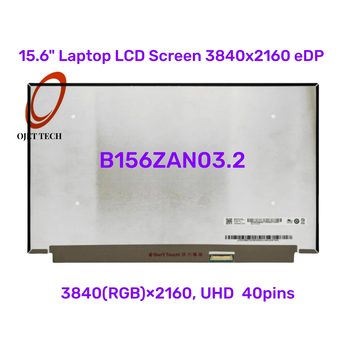 15.6インチノートパソコンLCDスクリーン3840x2160 eDP 40ピンB156ZAN03