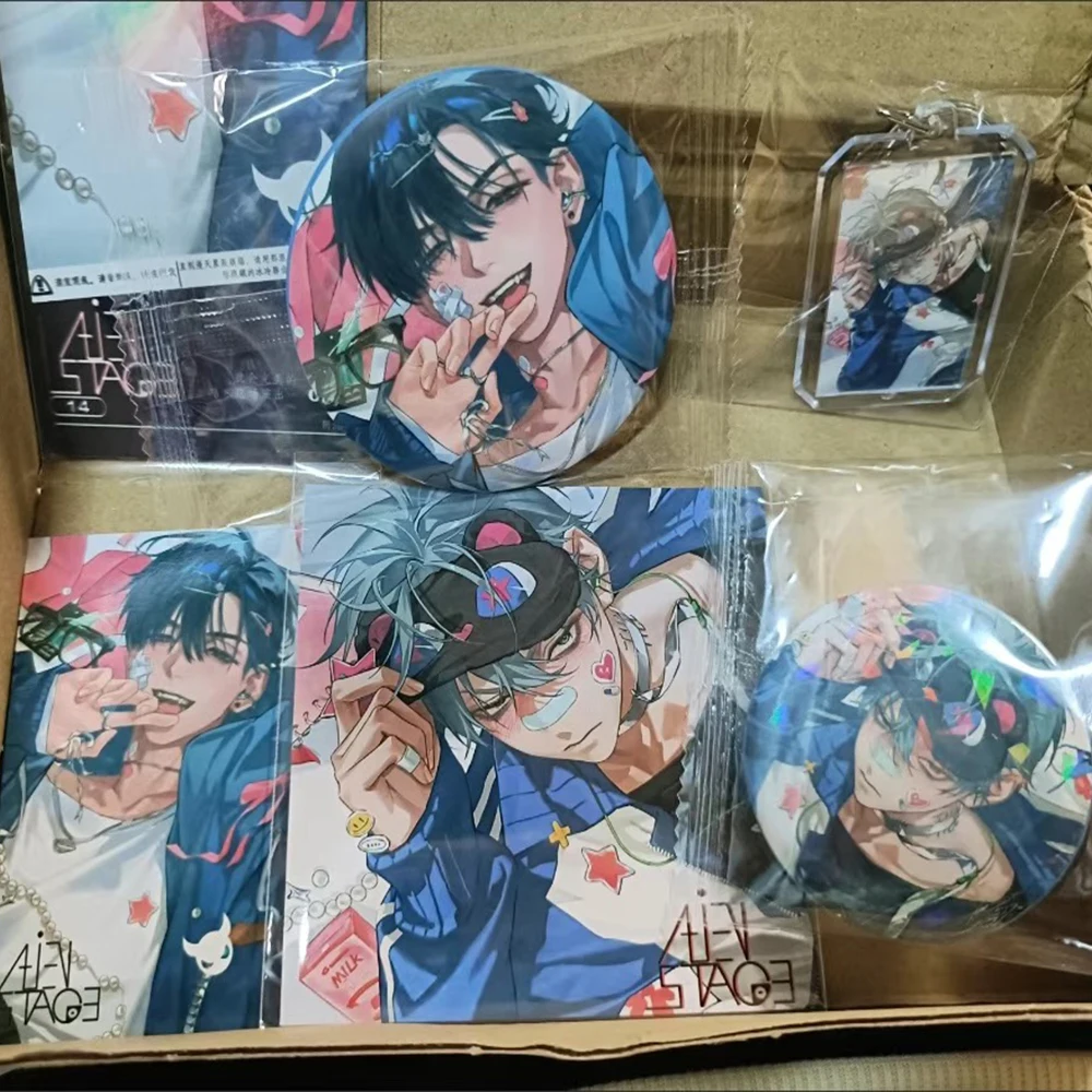 Anime photo cards anime keychain keychain pendant 6Pcs/Set Alien Stage Ivan Till Cards Badge Brooch Bookmark Postcard Laser Ticket Acrylic Keychain Set anime accessories props