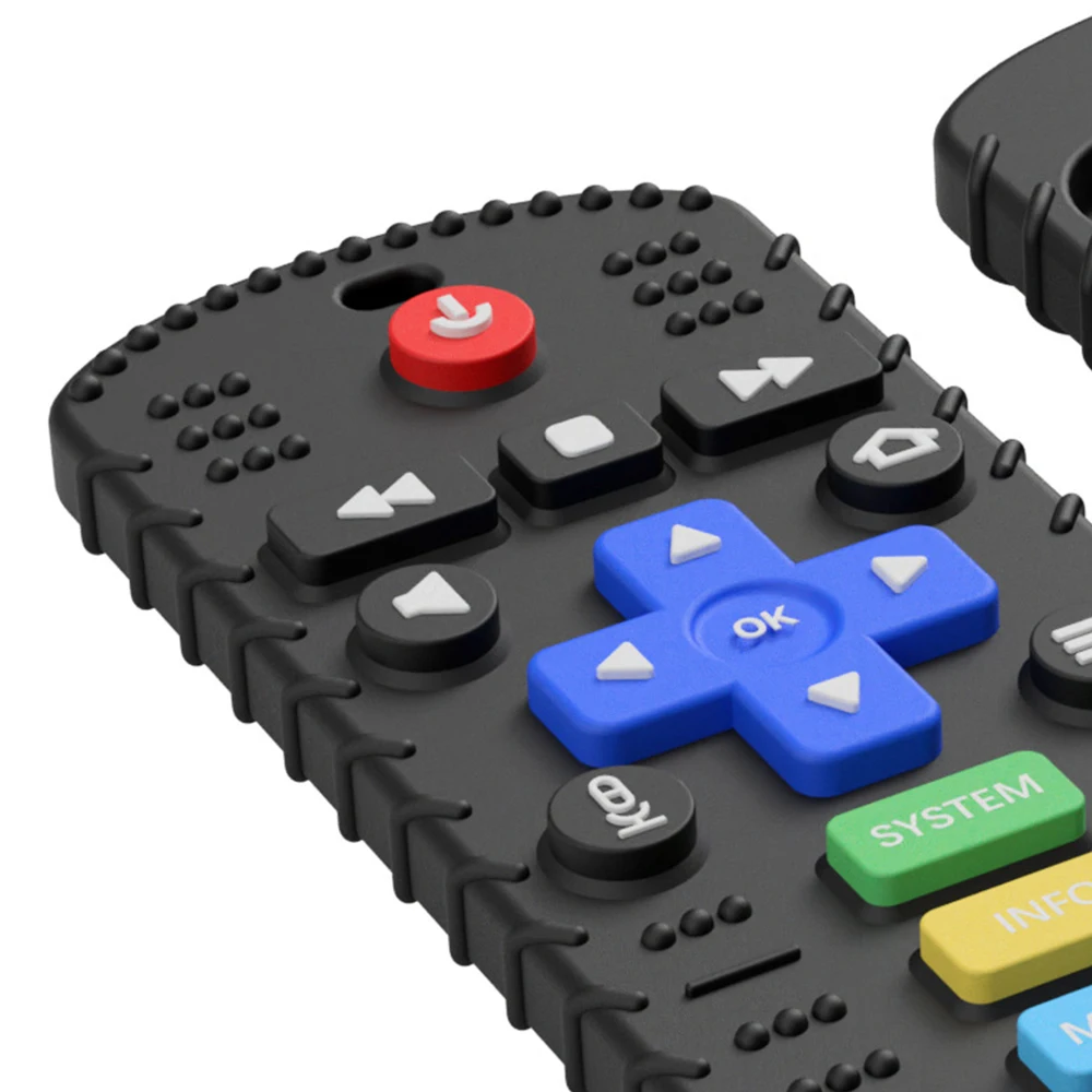 Children's Silicone Remote Control Teether Baby Oral Appetite Period Soothing Remote Control Teething Bite Gum Anti-Eating Toys