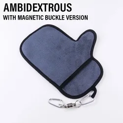 Angler's Magnetic Clip Fishing Towel - Thick, Absorbent, Non - Stick Hand Wipe (1PC Glove with hook)