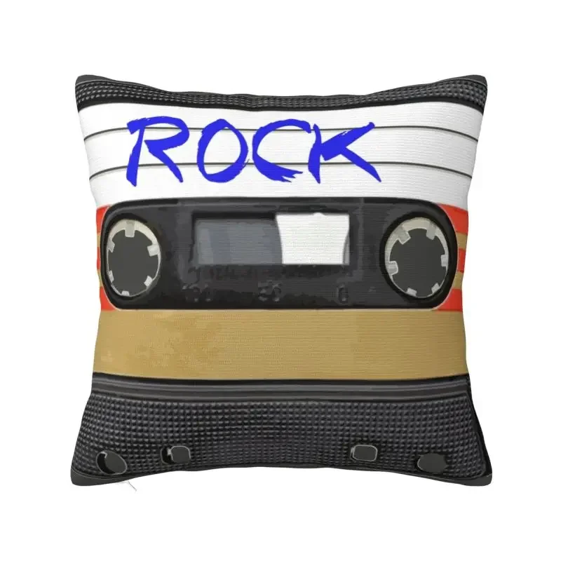 

Rock And Roll Music Cassette Pillow Case 45x45cm for Living Room Music Lover Luxury Cushion Cover Square Pillowcase