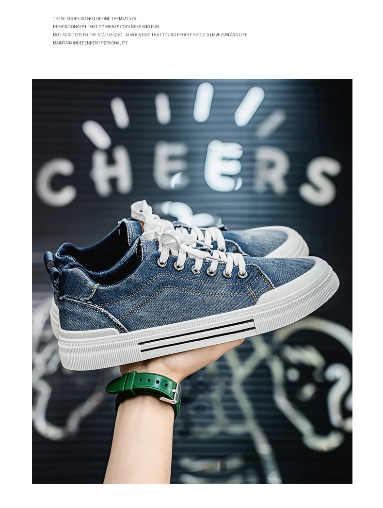 Große Größe 39-48 Herren Sportschuhe Marken atmungsaktive Herbst Canvas Sneakers Herren Laufschuhe Designer Jeans Stoff Wanderschuhe – Detail 4