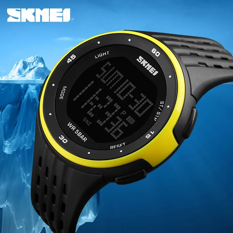 SKMEI 1251 Orologio Sportivo Digitale Uomo | Impermeabile 50m, Quadrante XL, Cinturino In Gomma, Multicolore - 4