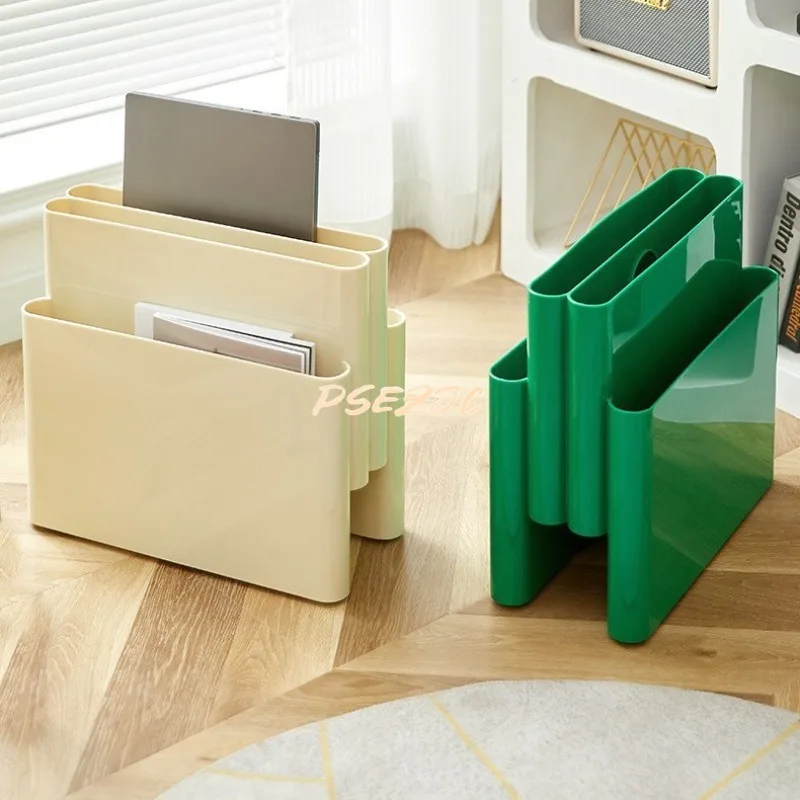 Minimalist Floor Style Book Storage Rack Multi Grid Desktop Organization Small Bookshelf Decoration Books and Newspapers