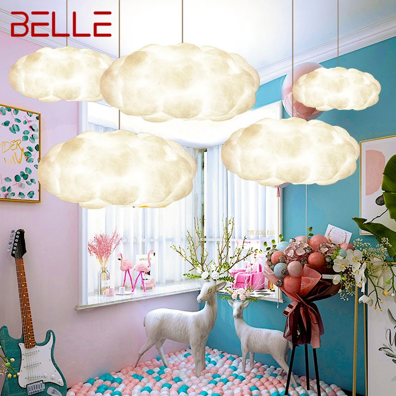 

BELLE Wedding Props White Cloud Shaped Chandeliers Shopping Mall Ceiling Decorative Lights Wedding Welcome Area Lighting