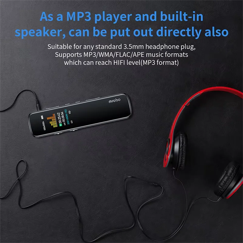 M12 16GB 0.96inch IPS screen Digital Voice Recorder for Lecture Meeting,3072kbps HD Audio Dictaphone with Built-in Speaker