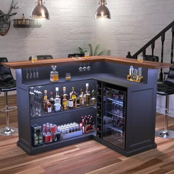 L-Shaped Home Bar Cabinet 1