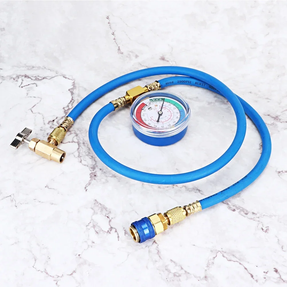 Refrigerant Charging Hose R134A Gauge Automotive AC Refill Kit Gas Pressure Measuring Tool for Car Air Repair