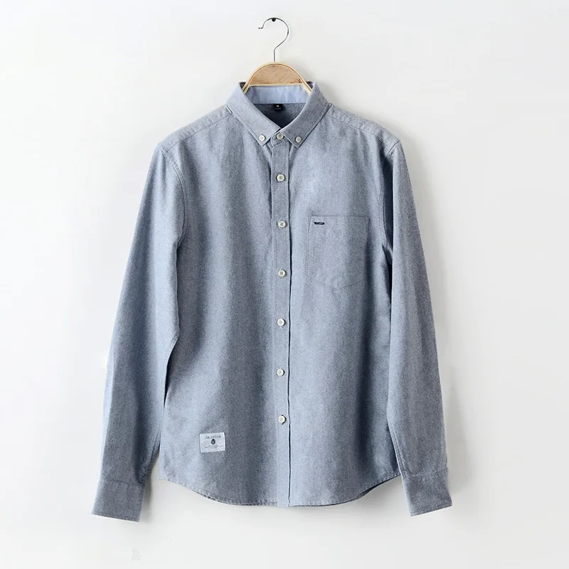 

High-grade Pure Cotton Slim Men's Oxford Long Sleeve Shirt Men Fashion Casual Mens Shirts