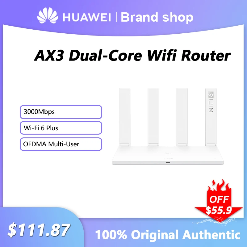 

HUAWEI Ax3 Router HarmonyOS WS7100 Qualcomm Dual Core WIFI 6 3000 Mbps 4 Amplifiers Mesh WIFI Repeater For Home Work