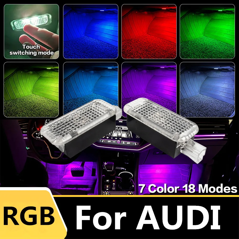 LED RGB Fußraumbeleuchtung Ambiente-Licht Zubehör für Audi A1 A4 B7 B8 B9 A5 A3 8P Sportback A6 C6 C7 A7 C8 TT Q3 Q5 Q7 Q8