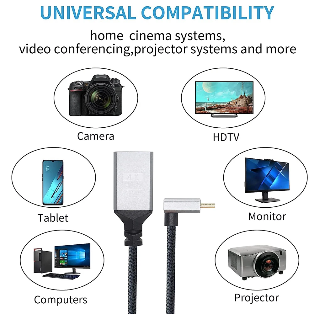 ũ HDMI ȣȯ  ̺, ī޶ HDTV Ϳ Ϸ  ͽټ ̺, 20cm, 4K @ 60HZ