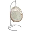 Hanging Egg Chair with Stand, 330lbs Capacity Patio Wicker Egg Swing Chair with UV Resistant Cushion for Bedroom Garden 6