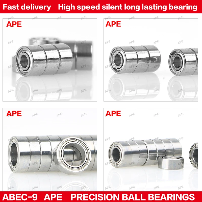High-Performance Precision Bearings - Pack of 10, ABEC-9 Rating