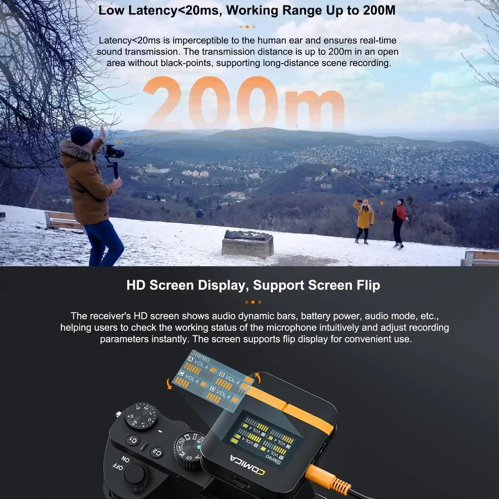 Vimo Q Four-channel Mini Wireless Lavalier Microphone System with 4 Transmitters