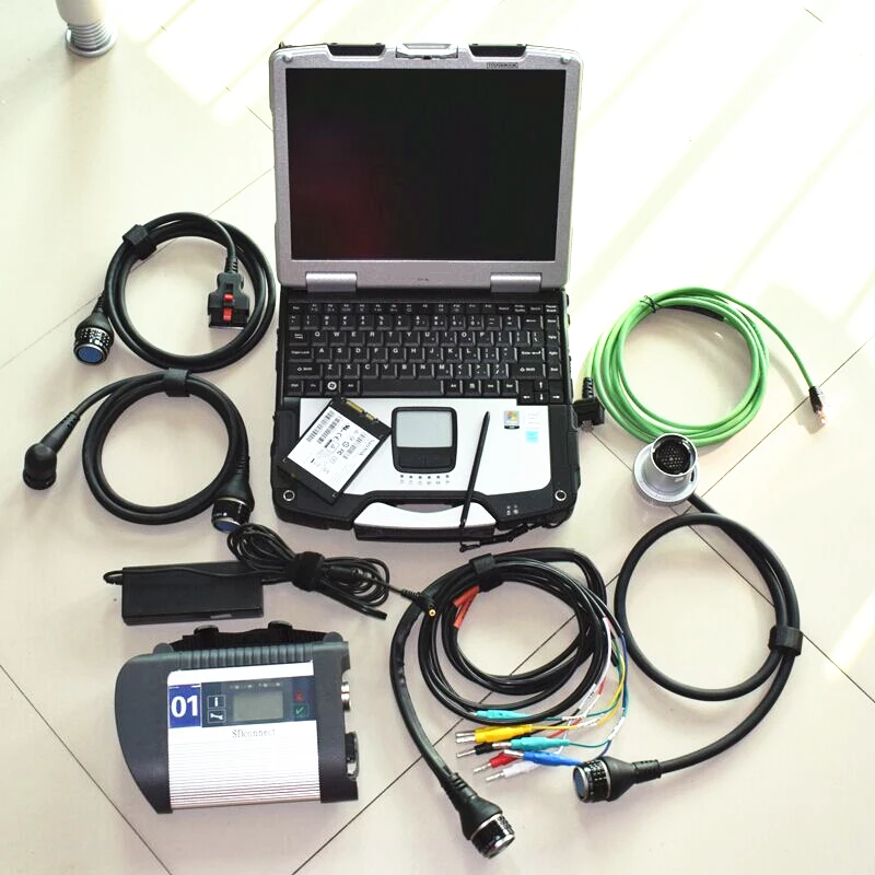 

MB star Multiplexer with wifi mb star c4 sd c4 add software ssd 2023.12v the newest in toughbook cf-30 military diagnostic pc