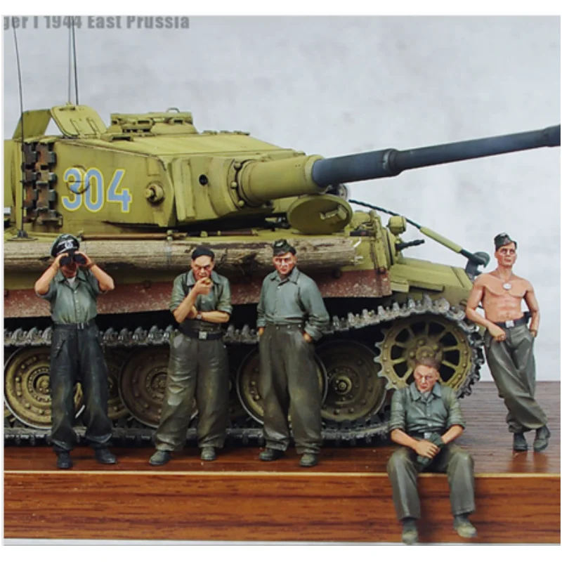 1/35 레진 군인 모델 GK - 독일군 탱크 트루퍼(5개 피규어) - 조립되지 않은 미도색 DIY 키트 - 620