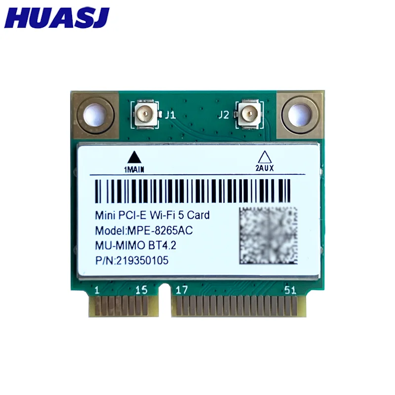 AC8265 듀얼 밴드 2.4G/5G 8265HMW BT4.2 미니 PC-E WIFI 카드 네트워크 어댑터 8265 (윈도우 7/8/10/11용)