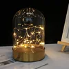 15*30cm Light Wire Lumious Metal Base Glass Dome Vase Home Decoration Transparent Cover DIY Friend Gift Wedding Live Prop 6