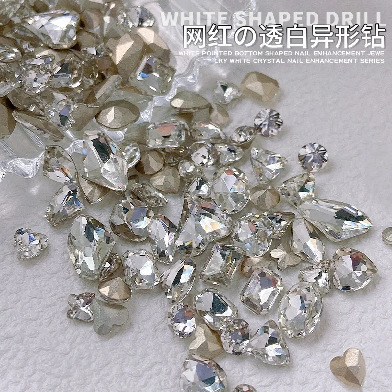 20PCS 3D 지적 다시 네일 아트 라인 석 매력 크리스탈 다이아몬드 액세서리 부품 반짝이 손톱 장식 용품 재료