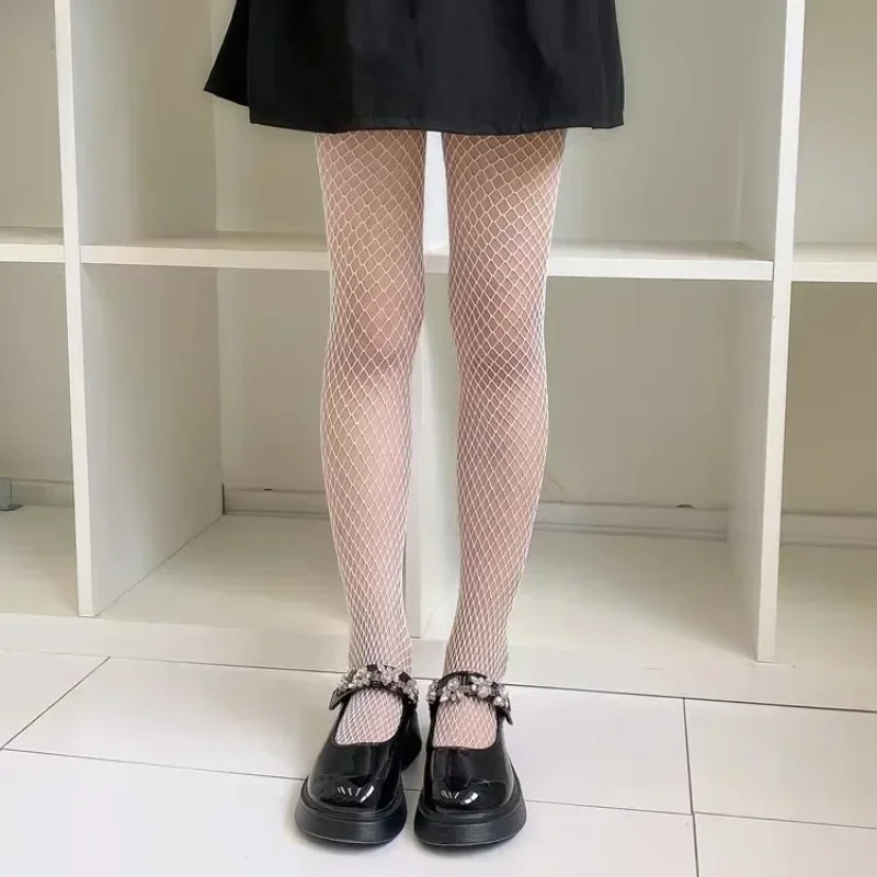 Girls Fashionable Fishnet Stockings Kids Baby Mesh Nylon Black Pantyhose Cute Lolita Jumpsuit JK Leggings Parent-Child Pantyhose kids pantyhose fishnet stockings kids leggings