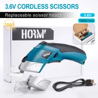 3.6V Cordless Electric Scissors 2 Blades Rechargeable Portable Sewing Shear Cutter Fabric Cloth Carpet PVC Leather Cutting Tools 1