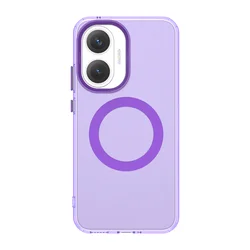 Magsafe Frosted Clear Slim Protective Candy Magnetic Phone Case for Redmi 13C 4G (Purple)