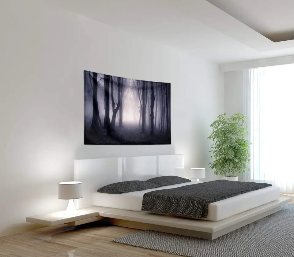 Mystic Fog Forest Wandteppich - Gruseliger Dschungel Mit Vögeln, Gothic Deko Für Wohnzimmer