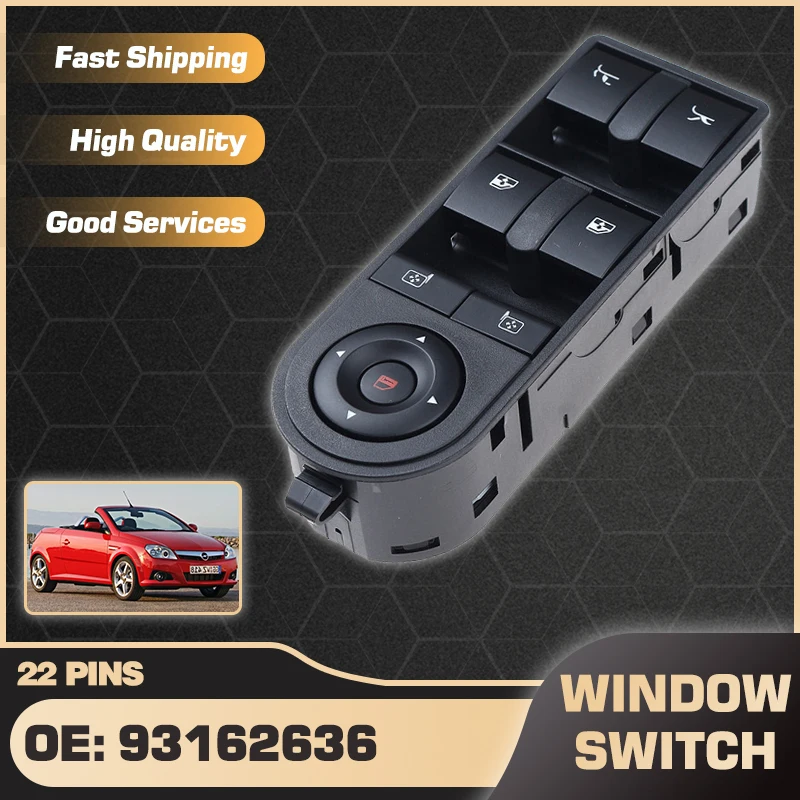 

93162636 Электрический переключатель окон автомобиля для Vauxhall Tigra Twintop 2004-2009 Opel Tigra B 2004-2009 93164498 93162973
