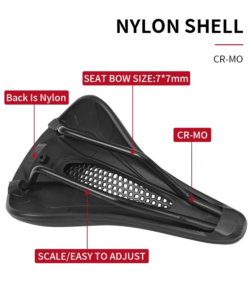 3D Printed Road Bike Saddle CARBON/Nylon Ultralight MTB Short Nose Seat Hollow P