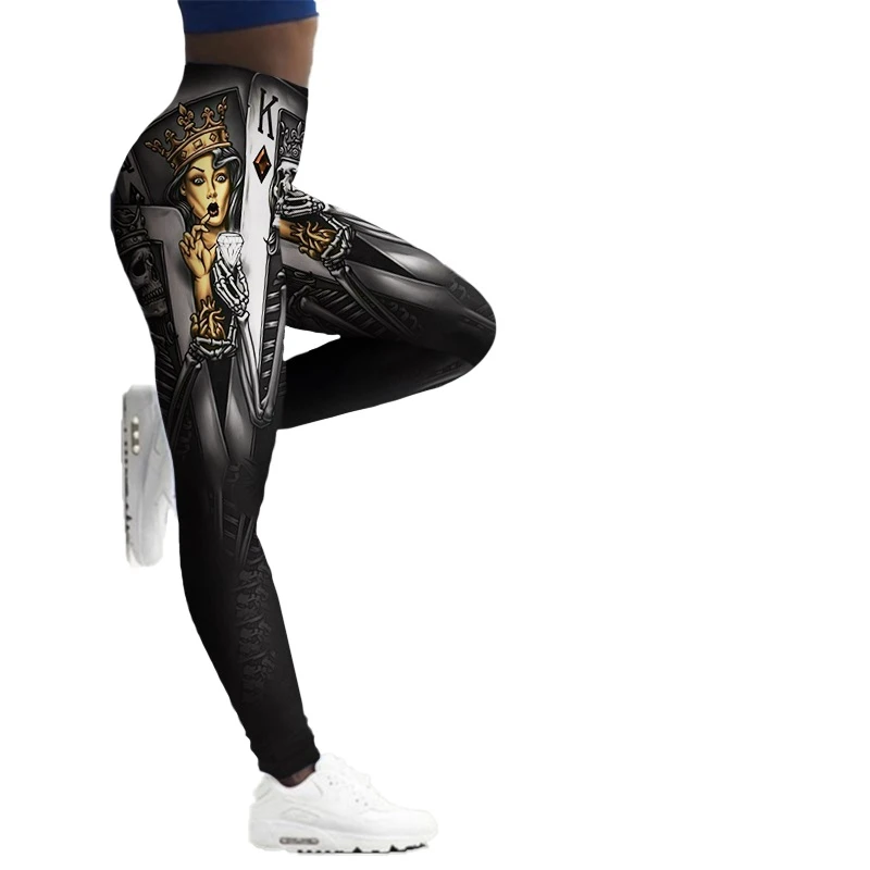 capri leggings Women's Leggings High Waist 3D Skull Printed Seamless Leggings for Women Gym Clothing Tights Yoga Pants Running Training Tights crossover leggings