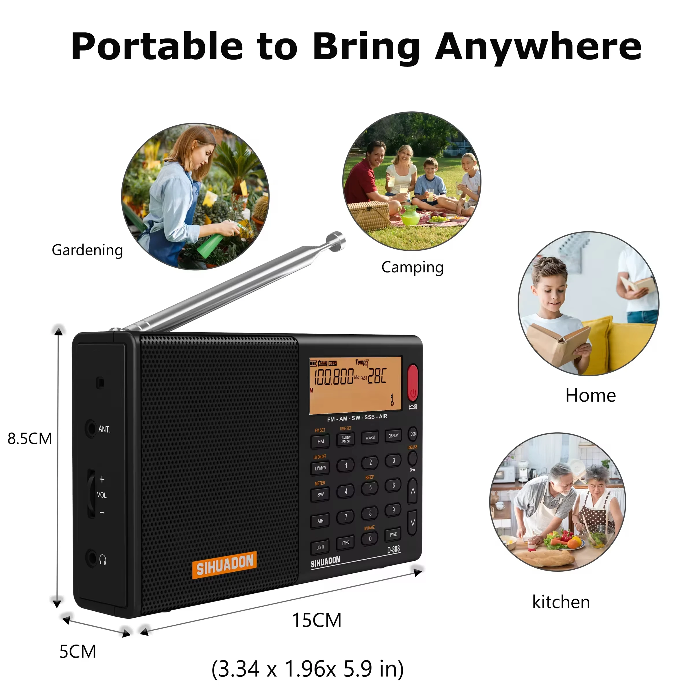 SIHUADON D-808 XHDATA AN-80 ラジオ XHDATA D-808 FM/SW/MW/LW SSB AIR RDS Multi Band Portable