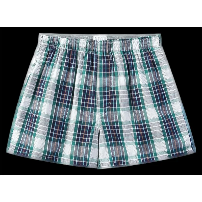 Men Underwear 8Pcs/Lot Boxers Mens Panties Arrow Pants 100% Cotton Boxershorts Plus Size Comfort Loungewear Soft Plaid Shorts