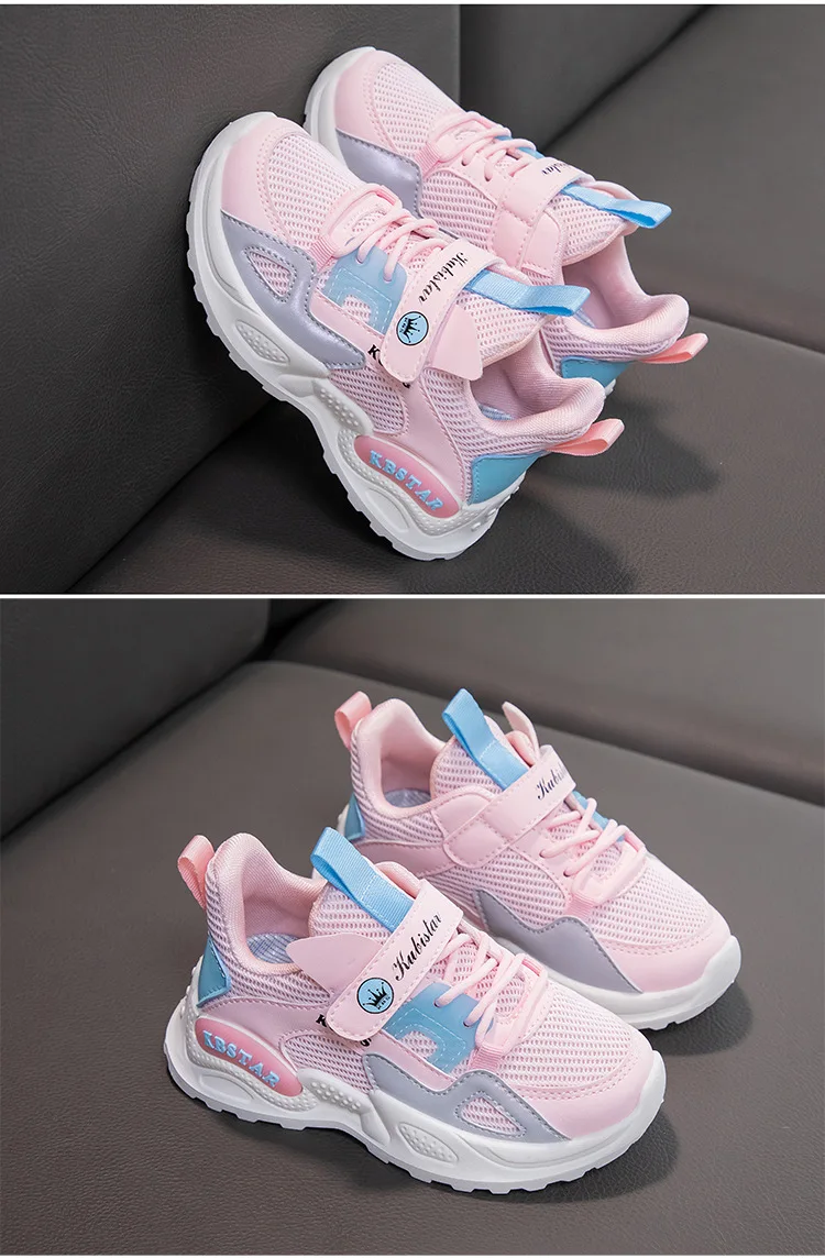 2024 kinder Turnschuhe Mädchen Schule Casual Outdoor Atmungsaktive Laufschuhe Licht Weiche Tenis Rosa Nicht-slip Kinder Schuhe_voghion.com
