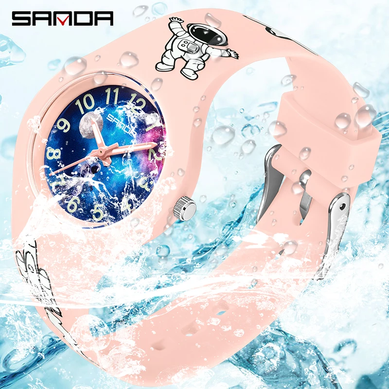 

Sanda 6098 New Children's Watch Starry Sky Cartoon Student Male and Female Silicone Fashion Fluorescent Outdoor Waterproof Watch