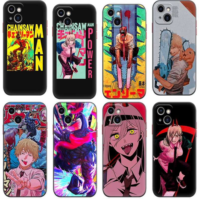 iphone 11 case with card holder Chainsaw Man Silicone Phone Case for Iphone 14 13 12 Mini 11 Pro XS Max 7 8 6 6S Plus XR X SE 2020 2022 5 5S Black Cover best iphone 11 cases