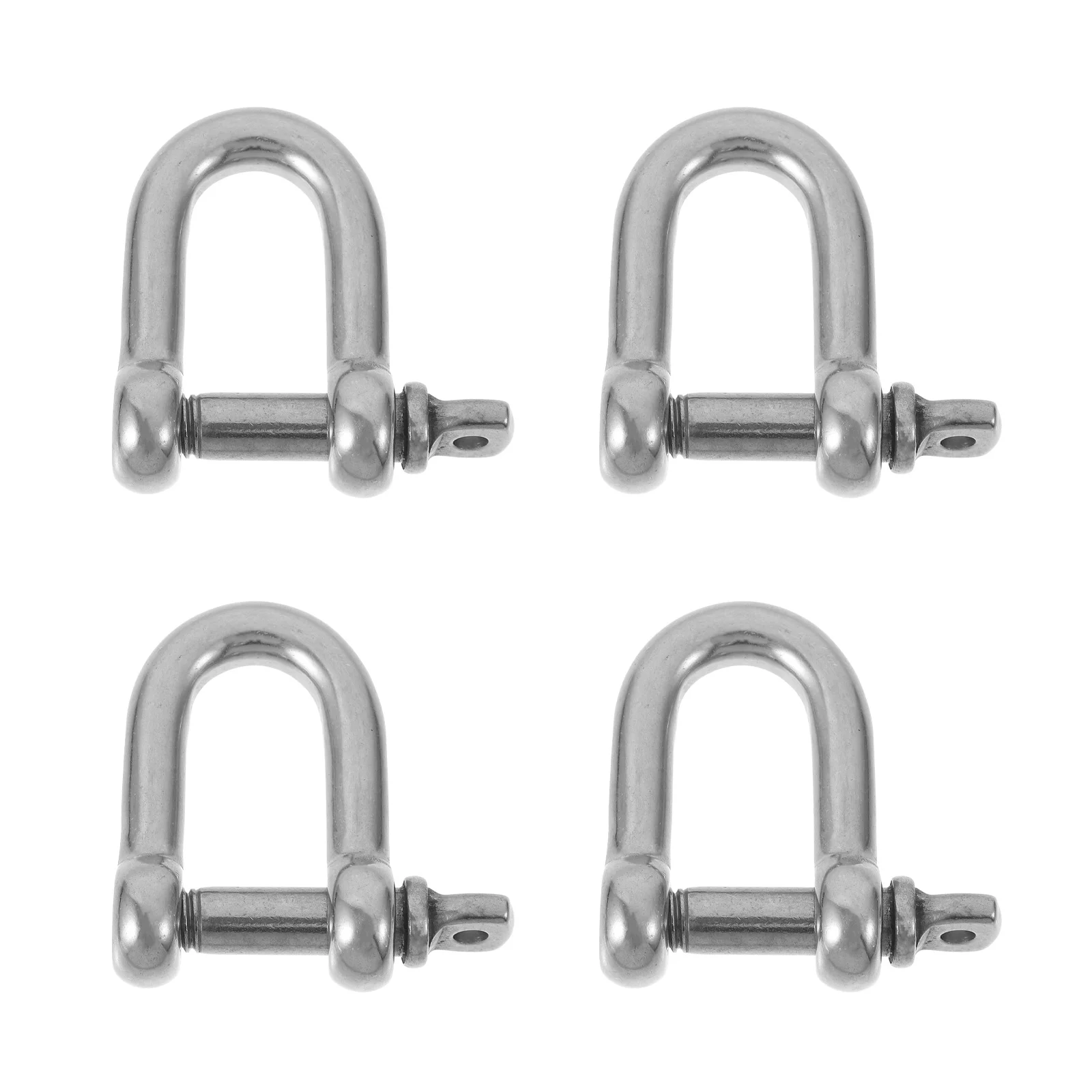 

4 Pcs Shackle Stainless Towing D-Rings Shackles Bow Winch Off-Road Isolator Steel