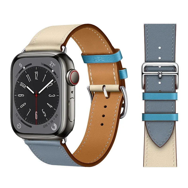 Premium Genuine Leather Watch Strap - Elegant and Versatile Wristband Bracelet