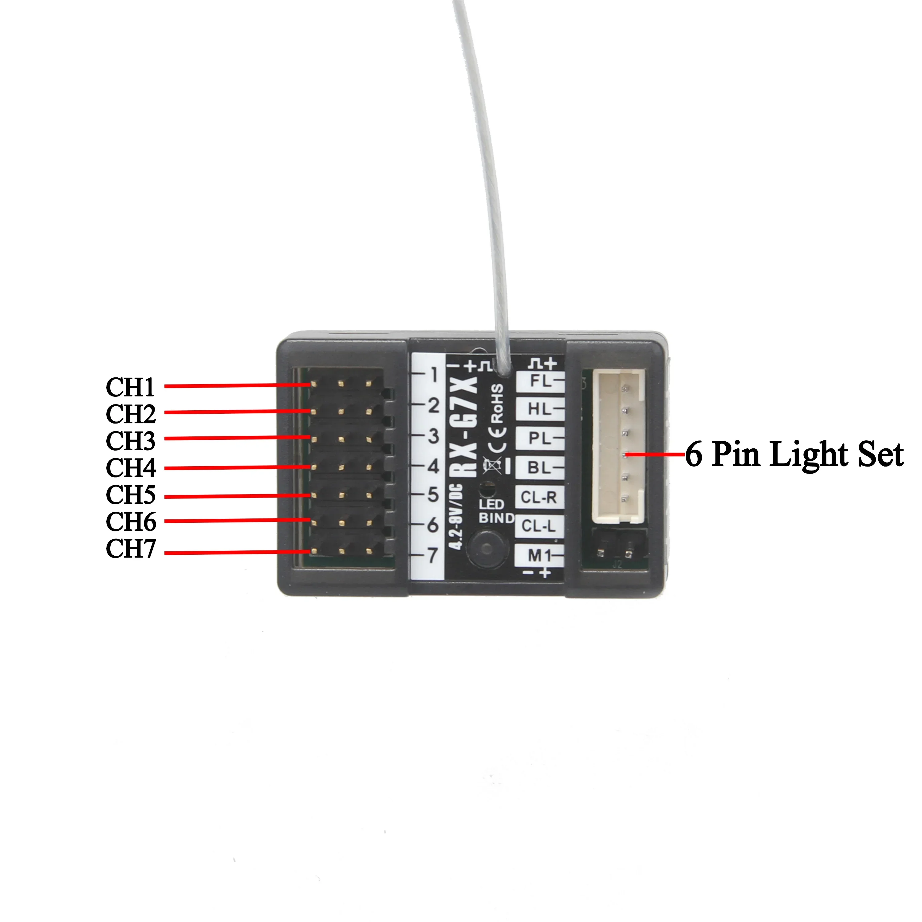Émetteur Radio NB-7D 7CH 2.4Ghz avec Récepteur pour Voiture RC