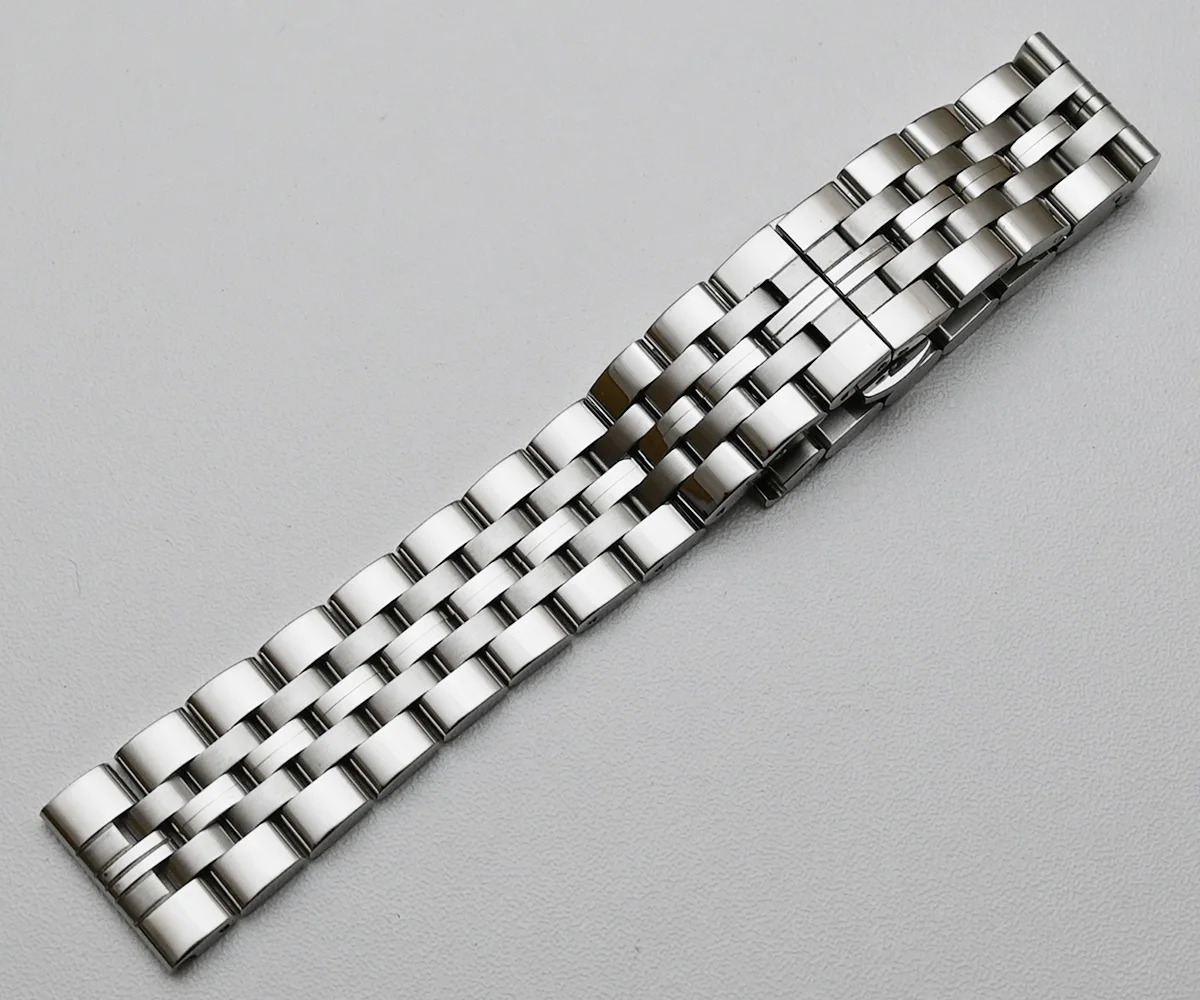 Sleek Stainless Steel Curved End Watch Band