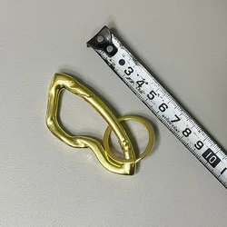 Sleek Blackout Carabiner Keychain with Oval Belt Buckle and Silver Key Ring (Gold color 1)
