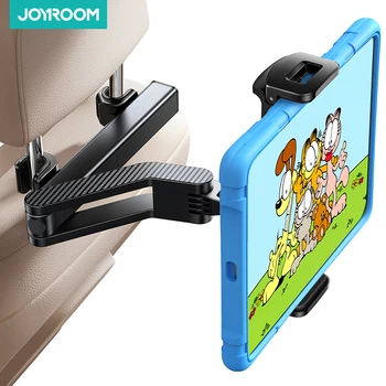 JOYROOM 태블릿 거치대, 자동차 머리 받침대 접이식 익스텐션 암, 아이패드 거치대, 4.7-12.9 인치 휴대폰 아이패드
