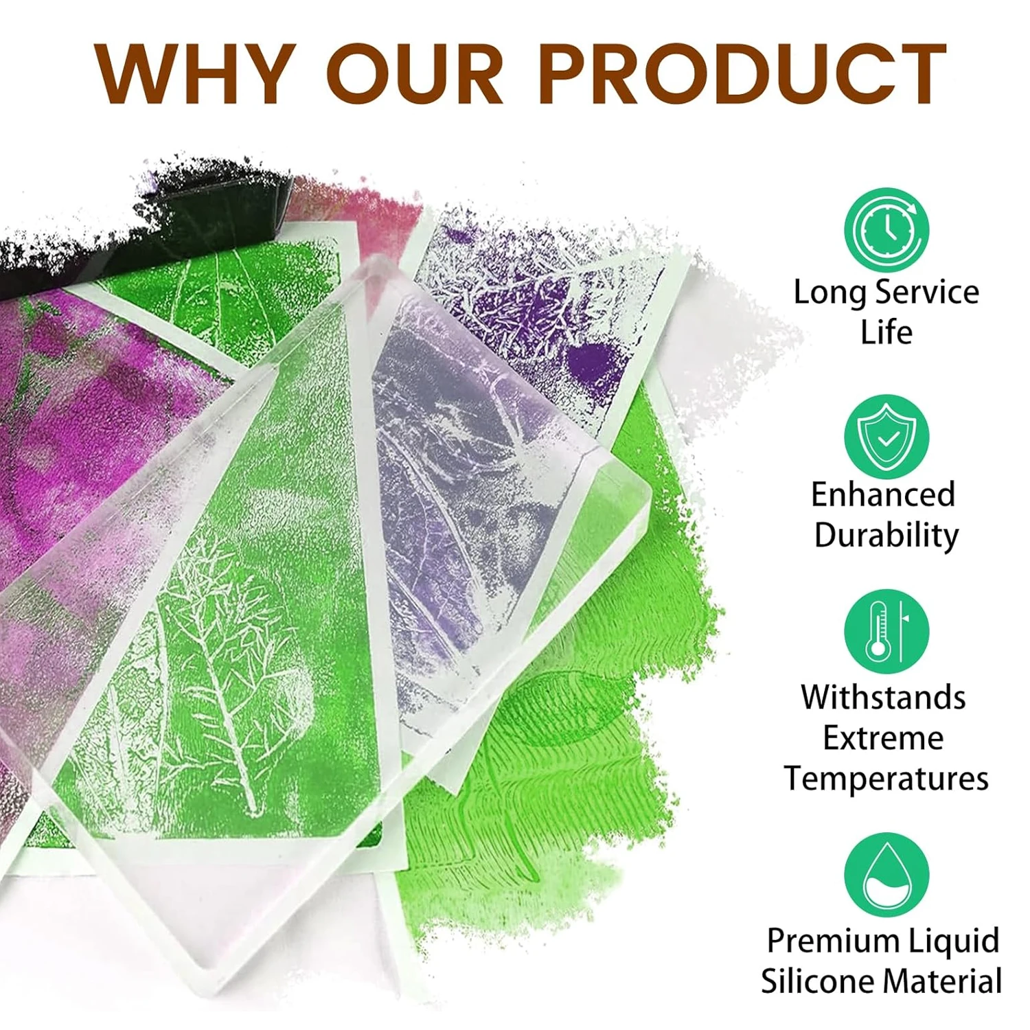 Gel Arts Gel Printing Plate for Printmaking Reusable Monoprinting Clear Plate for Art and Craft Assortment Scrapbooking