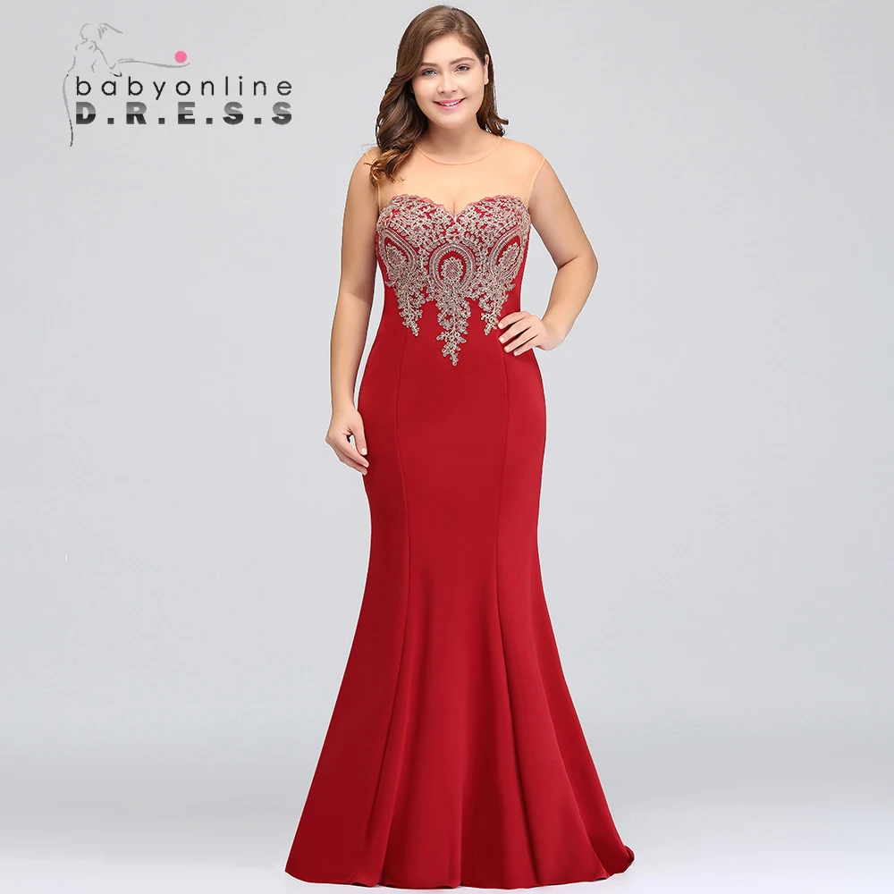 Bridesmaid dresses BABYONLINE elegant bridesmaid dresses maxi floor length mermaid gowns gold appliques sweetheart illusion wedding guest gown