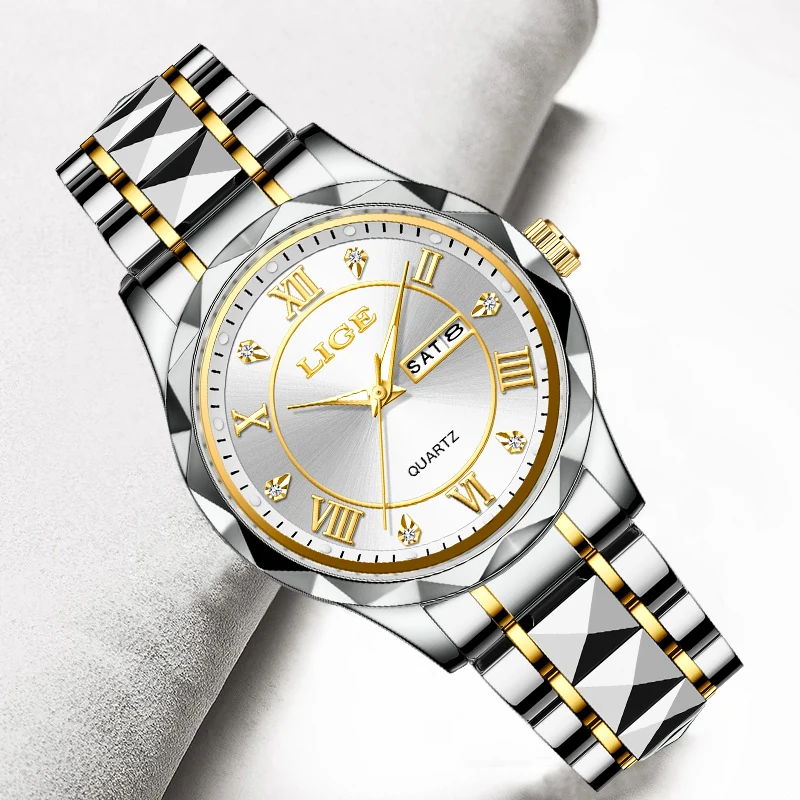 LIGE Fashion Luxury Waterproof Watch for Women Luminous Date Stainless Steel Band Quartz Women's Ladies Wristwatches Reloj Mujer 2