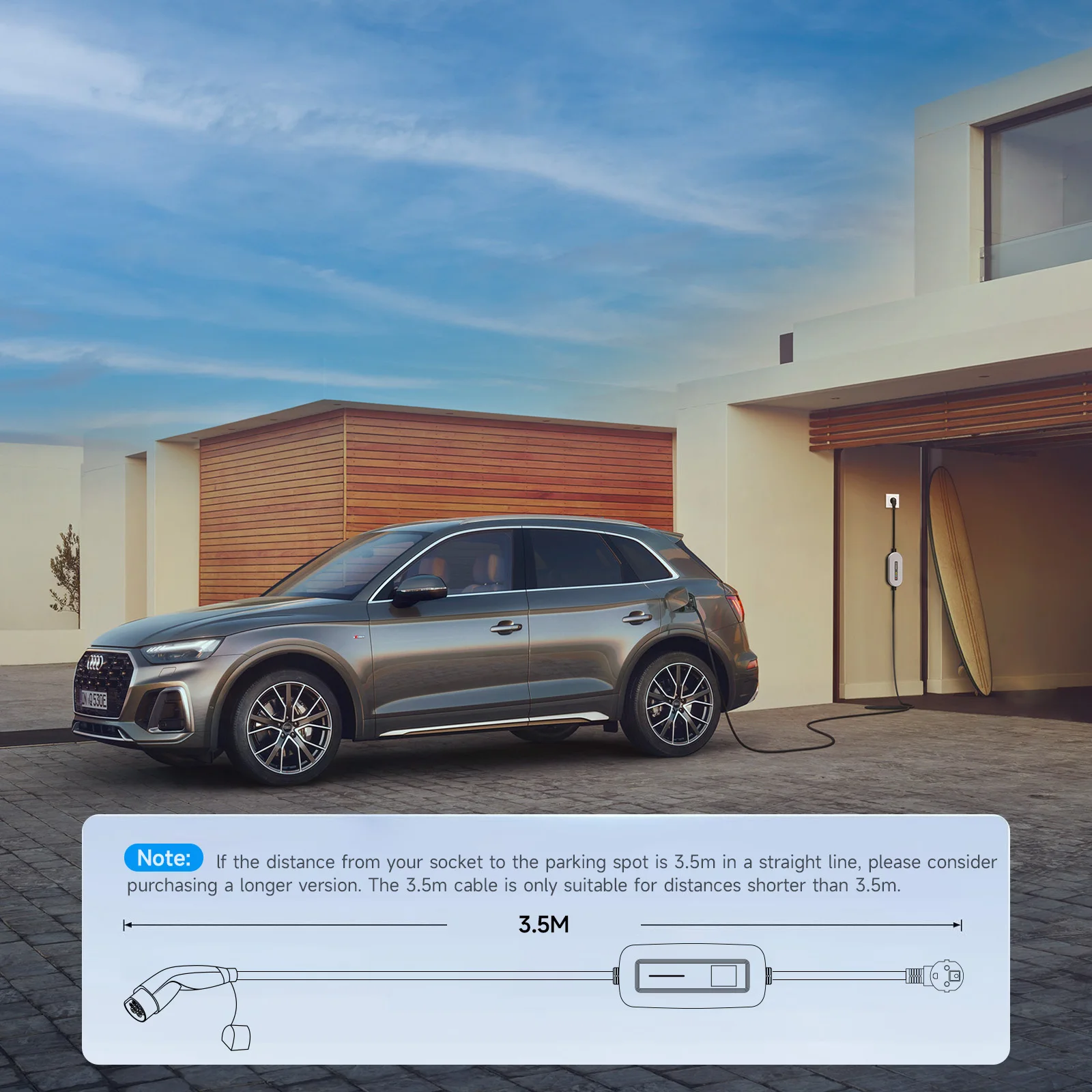 AFEEV Electric Car Charger 3.6kW 16A Type 2 Portable EV Charger Type 1 GB/T  80V-260V Charging Cable For Electric Vehicles