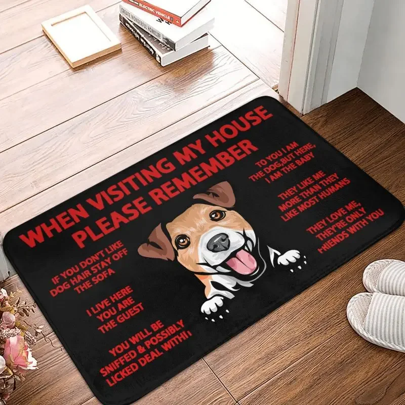 Peeking Dog Jack Russell Terrier Tappetino Per Porta D'Ingresso Antiscivolo Per Interni Quick Dry Animal Zerbino Cucina Camera Da Letto Tappeto D'Ingr