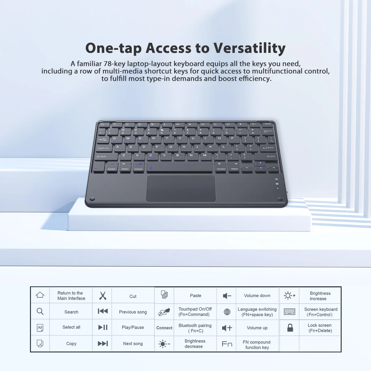Oscal S1 Wireless Bluetooth Keyboard English French Arabic Available Keyboard for Tablet PC for Android IOS Windows