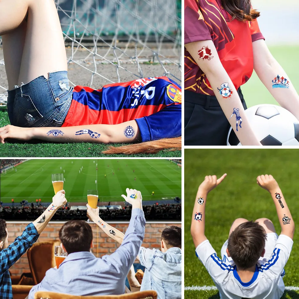 New Luminous Tattoos Football Soccer Fan Fake Tattoo Sticker Tatoo Waterproof Tatto Hand Arm Foot For Child Boy
